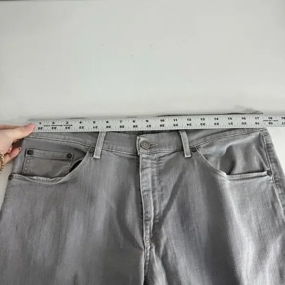 Mott & Bow Mercer Straight Leg Jeans Mens 35x30 Light Gray Stretch Twill Denim - Picture 8 of 12